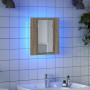 Armario espejo de baño LED acrílico roble Sonoma 40x12x45 cm