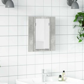 Armario espejo baño luz LED acrílico gris hormigón 40x12x45 cm