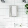 Armario espejo baño luz LED acrílico gris hormigón 40x12x45 cm