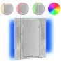 Armario espejo baño luz LED acrílico gris hormigón 40x12x45 cm