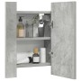 Armario espejo baño luz LED acrílico gris hormigón 40x12x45 cm