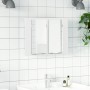 Armario espejo de baño con luz LED acrílico blanco 60x12x45 cm