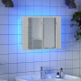 Armario espejo de baño con luz LED acrílico blanco 60x12x45 cm