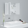 Armario espejo de baño con luz LED acrílico blanco 60x12x45 cm