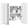Armario espejo de baño con luz LED acrílico blanco 60x12x45 cm