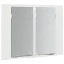 Armario espejo de baño con luz LED acrílico blanco 60x12x45 cm
