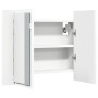 Armario espejo de baño con luz LED acrílico blanco 60x12x45 cm