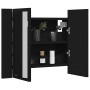 Armario espejo de baño con luz LED acrílico negro 60x12x45 cm