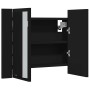 Armario espejo de baño con luz LED acrílico negro 60x12x45 cm