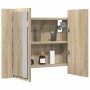 Armario espejo de baño LED acrílico roble Sonoma 60x12x45 cm