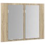Armario espejo de baño LED acrílico roble Sonoma 60x12x45 cm