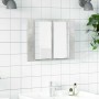 Armario espejo baño luz LED acrílico gris hormigón 60x12x45 cm