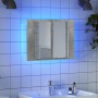 Armario espejo baño luz LED acrílico gris hormigón 60x12x45 cm