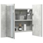 Armario espejo baño luz LED acrílico gris hormigón 60x12x45 cm