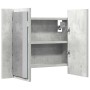Armario espejo baño luz LED acrílico gris hormigón 60x12x45 cm
