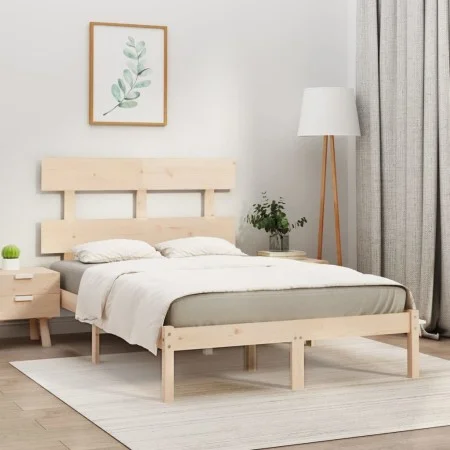 Solid wood bed frame 150x200 cm by vidaXL, Beds and slatted bases - Ref: Foro24-3104678, Price: 122,85 €, Discount: %
