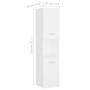 Armario de baño madera contrachapada blanco 30x30x130 cm
