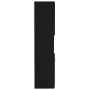 Armario de baño madera contrachapada negro 30x30x130 cm