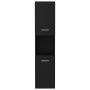 Armario de baño madera contrachapada negro 30x30x130 cm