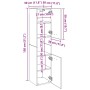 Armario de baño madera contrachapada negro 30x30x130 cm