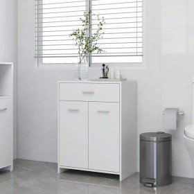 Armario de baño madera contrachapada blanco 60x33x80 cm Armario de baño madera contrachapada blanco 60x33x80 cm