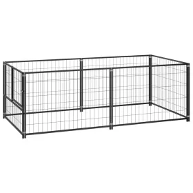 Perrera de acero negro 200x100x70 cm de vidaXL, Casetas y cercados para perros - Ref: Foro24-150790, Precio: 124,80 €, Descue...