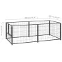 Black steel kennel 200x100x70 cm by vidaXL, Dog kennels and fences - Ref: Foro24-150790, Price: 124,80 €, Discount: %