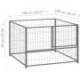 Perrera de acero plateado 100x100x70 cm de vidaXL, Casetas y cercados para perros - Ref: Foro24-150792, Precio: 75,26 €, Desc...
