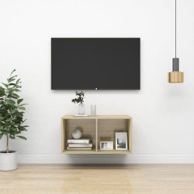 Mueble de pared para TV madera contrachapada roble 37x37x72 cm en Muebles TV | Comprar online en Foro24