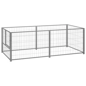 Silver steel dog crate 200x100x70 cm by vidaXL, Dog kennels and fences - Ref: Foro24-150793, Price: 89,71 €, Discount: %