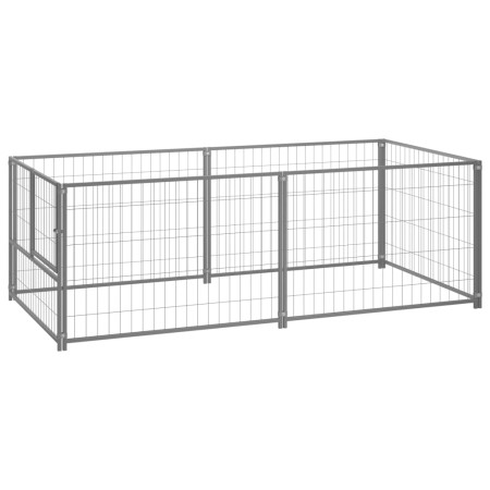 Silberner Stahlzwinger 200x100x70 cm von vidaXL, Hundehütten und Zäune - Ref: Foro24-150793, Preis: 93,35 €, Rabatt: %