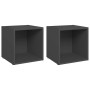 Muebles para TV 2 uds madera contrachapada gris 37x35x37 cm en Muebles TV | Comprar online en Foro24