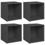 Muebles para TV 4 uds madera contrachapada gris 37x35x37 cm