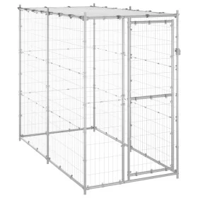Galvanized steel outdoor kennel with roof 110x220x180 cm by vidaXL, Dog kennels and fences - Ref: Foro24-150800, Price: 225,0...