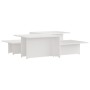 Mesa de centro 2 pzas madera contrachapada blanco 111,5x50x33cm