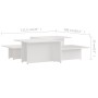 Mesa de centro 2 pzas madera contrachapada blanco 111,5x50x33cm