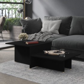 Mesa de centro de madera contrachapada negro 111,5x50x33 cm
