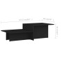 Mesa de centro de madera contrachapada negro 111,5x50x33 cm