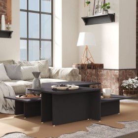 Mesa de centro 2 pzas madera contrachapada gris 111,5x50x33cm