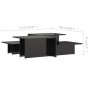 Mesa de centro 2 pzas madera contrachapada negro 111,5x50x33cm