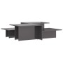 Mesa de centro 2 pzas madera contrachapada gris 111,5x50x33cm