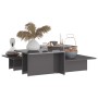 Mesa de centro 2 pzas madera contrachapada gris 111,5x50x33cm