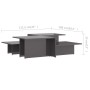 Mesa de centro 2 pzas madera contrachapada gris 111,5x50x33cm