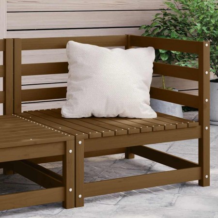 Sofá de esquina de madera maciza de pino marrón miel