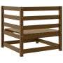 Sofá de esquina de madera maciza de pino marrón miel
