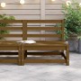 Sofá central de madera maciza de pino marrón miel