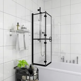 Mampara de ducha plegable ESG negro 80x140 cm de vidaXL, Puertas de ducha - Ref: Foro24-150818, Precio: 130,29 €, Descuento: %
