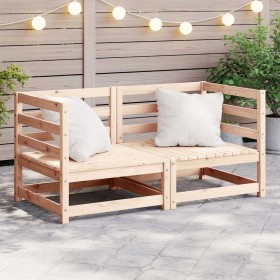 Sofás de esquina para jardín 2 uds madera maciza de pino Sofás de esquina para jardín 2 uds madera maciza de pino