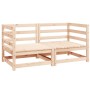 Sofás de esquina para jardín 2 uds madera maciza de pino