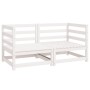 Sofás de esquina de jardín 2 uds blanco madera maciza de pino
